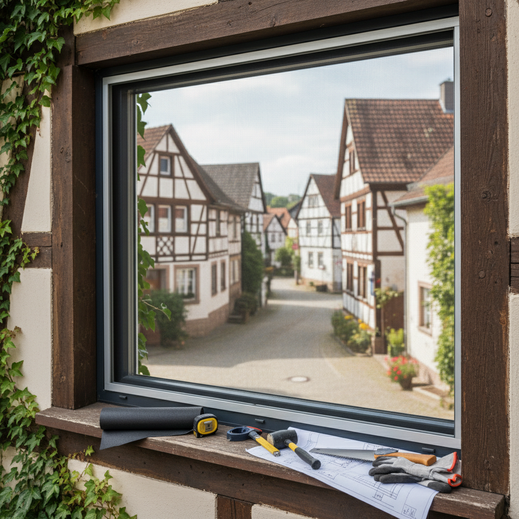 Insektenschutz für Fenster in Dittelsheim: Individuelle Lösungen (KI-generiertes Bild)