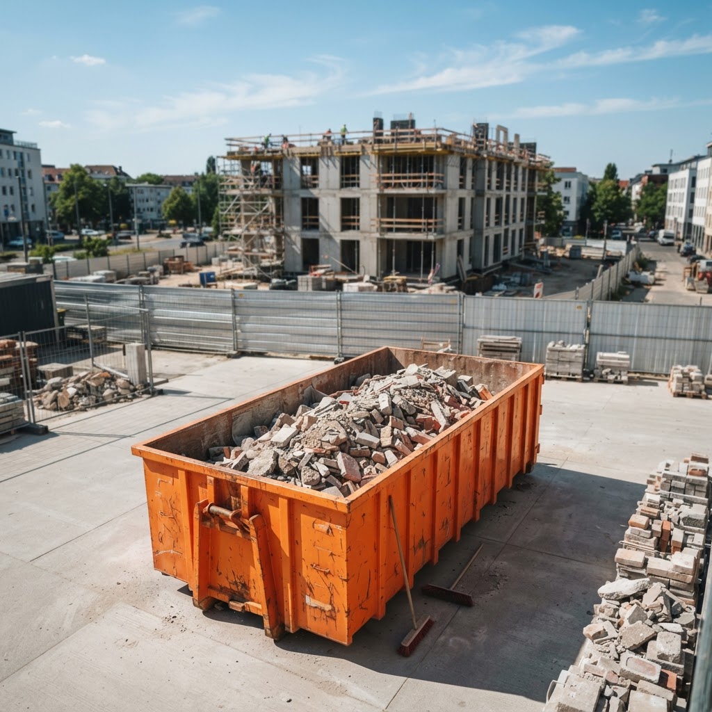 Containerdienst Idstein & Wiesbaden: Bauschutt entsorgen (KI-generiertes Bild)