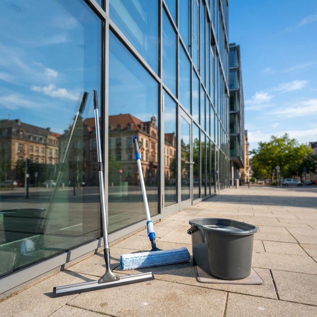 Fensterputzer Wiesbaden & Mainz: Profi-Reinigung für Glas (KI-generiertes Bild)