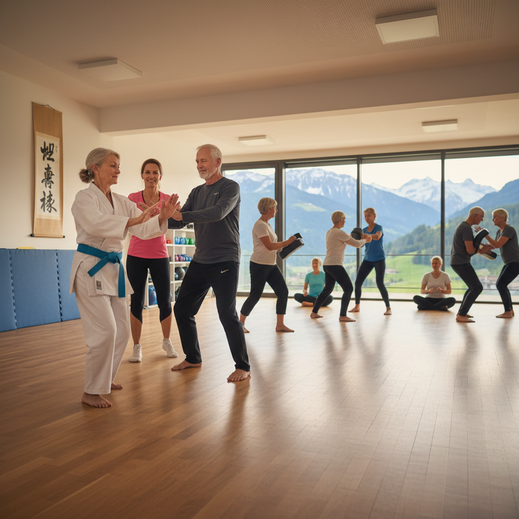 Kampfsport für Senioren in Glarus: Individuelle Programme für Fitness und Wohlbefinden (KI-generiertes Bild)