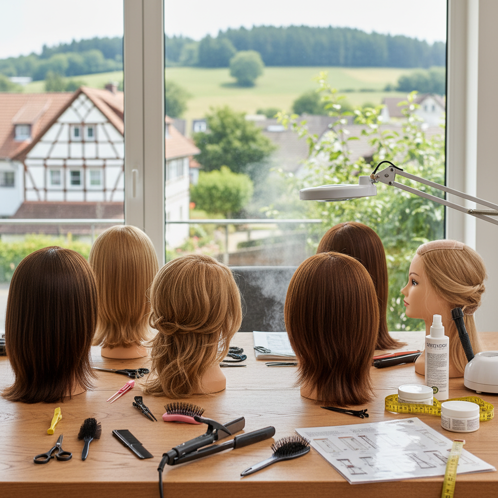 Echthaar Perücke anpassen: Seminar in Sulzbach am Taunus (KI-generiertes Bild)