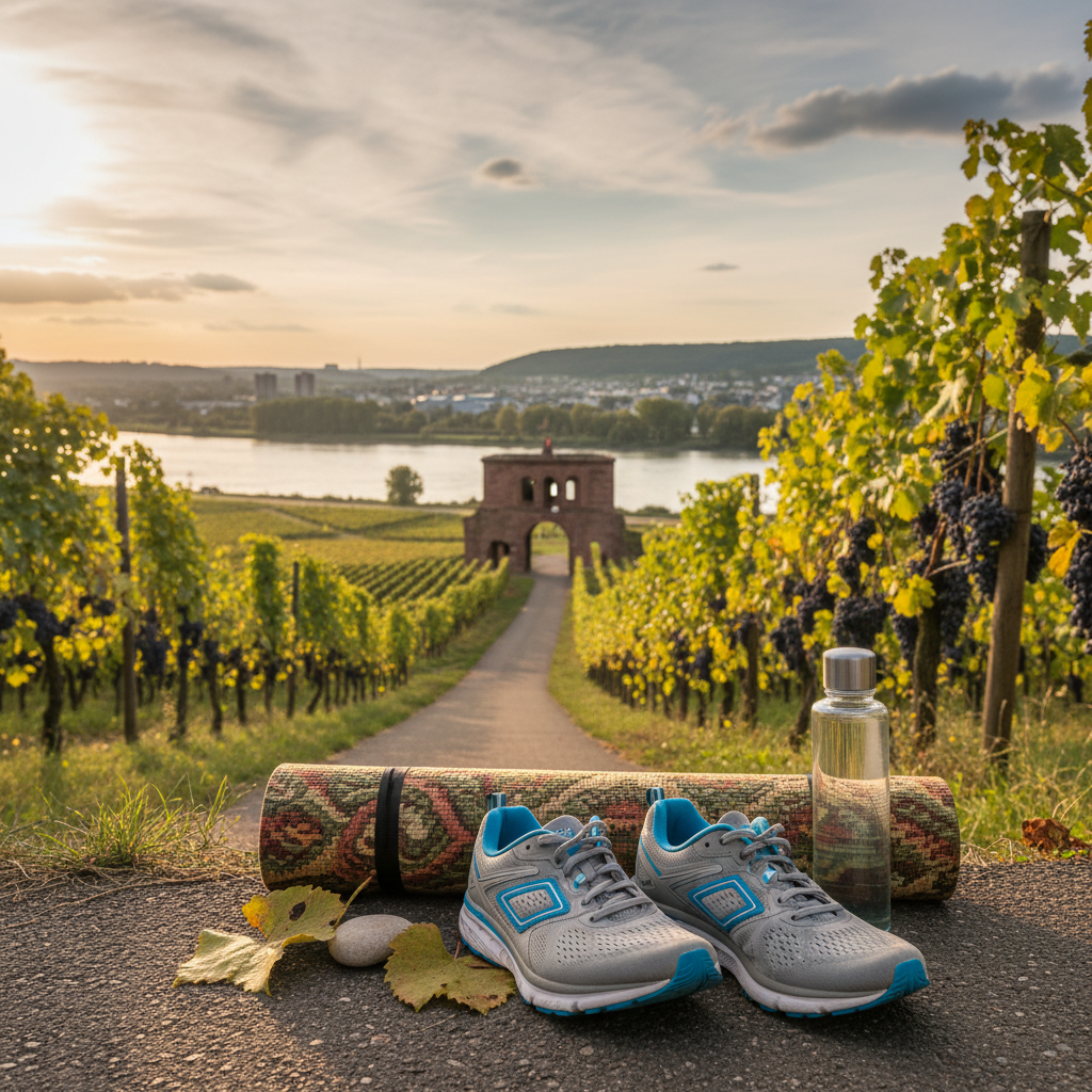 Laufen und Yoga in Ingelheim: Familienfreundliche Fitnessaktivitäten (KI-generiertes Bild)