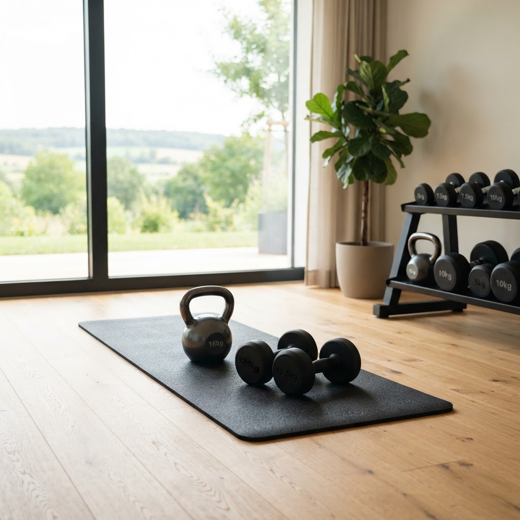 Firmenfitness Ingelheim: Personal Training & Home-Gym Tipps (KI-generiertes Bild)