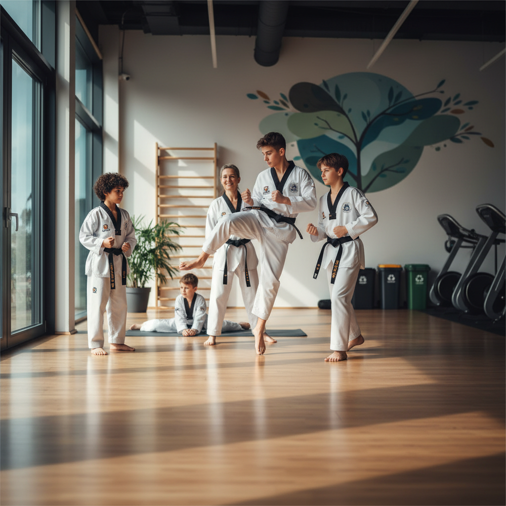 Taekwondo für nachhaltige Fitness: Ein ganzheitlicher Ansatz für Jugendliche in Backnang (KI-generiertes Bild)