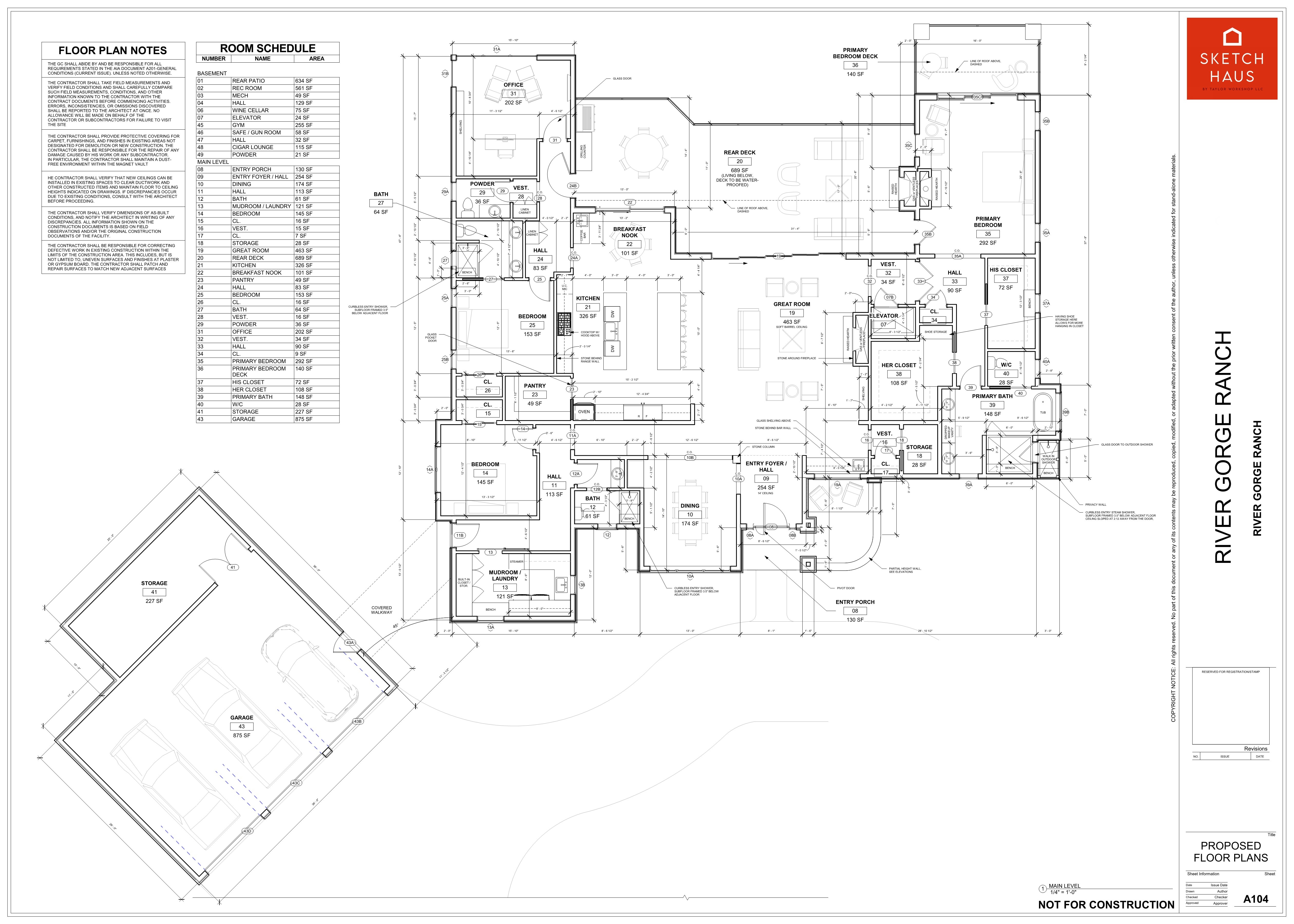 Sample residential architecture floor plan by SketchHaus, Atlanta's #1 residential architects