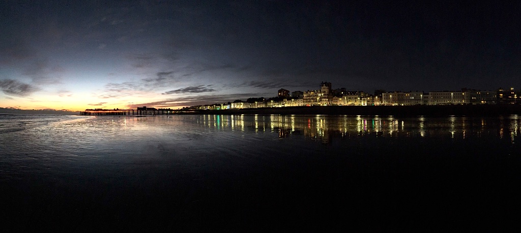 Hastings seafront at night