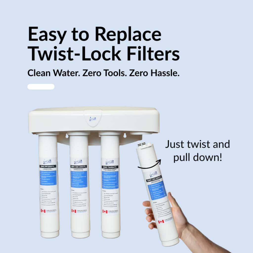 Excalibur Preferred RO easy twist-lock filter replacement