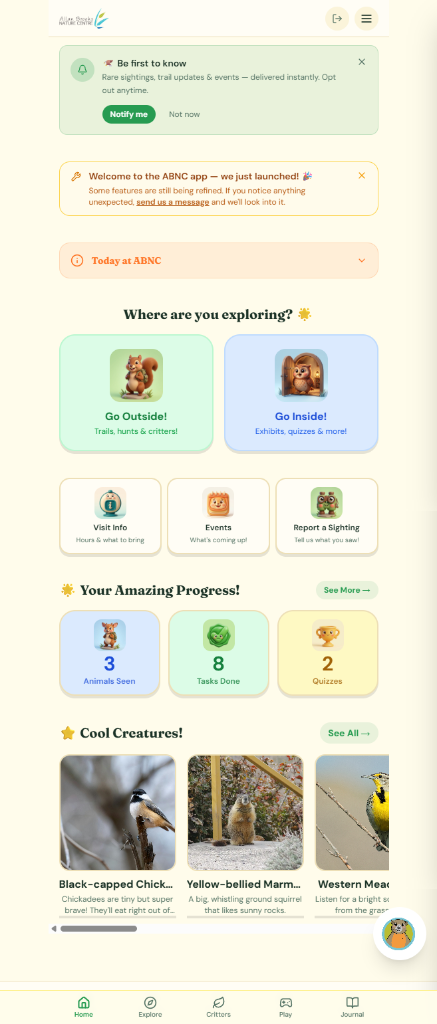 ABNC App Home Screen