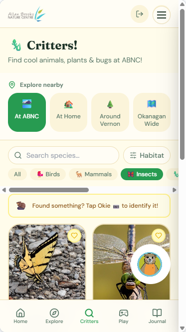 Species / Critters Screen