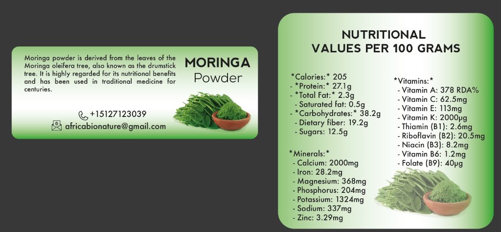 Moringa label