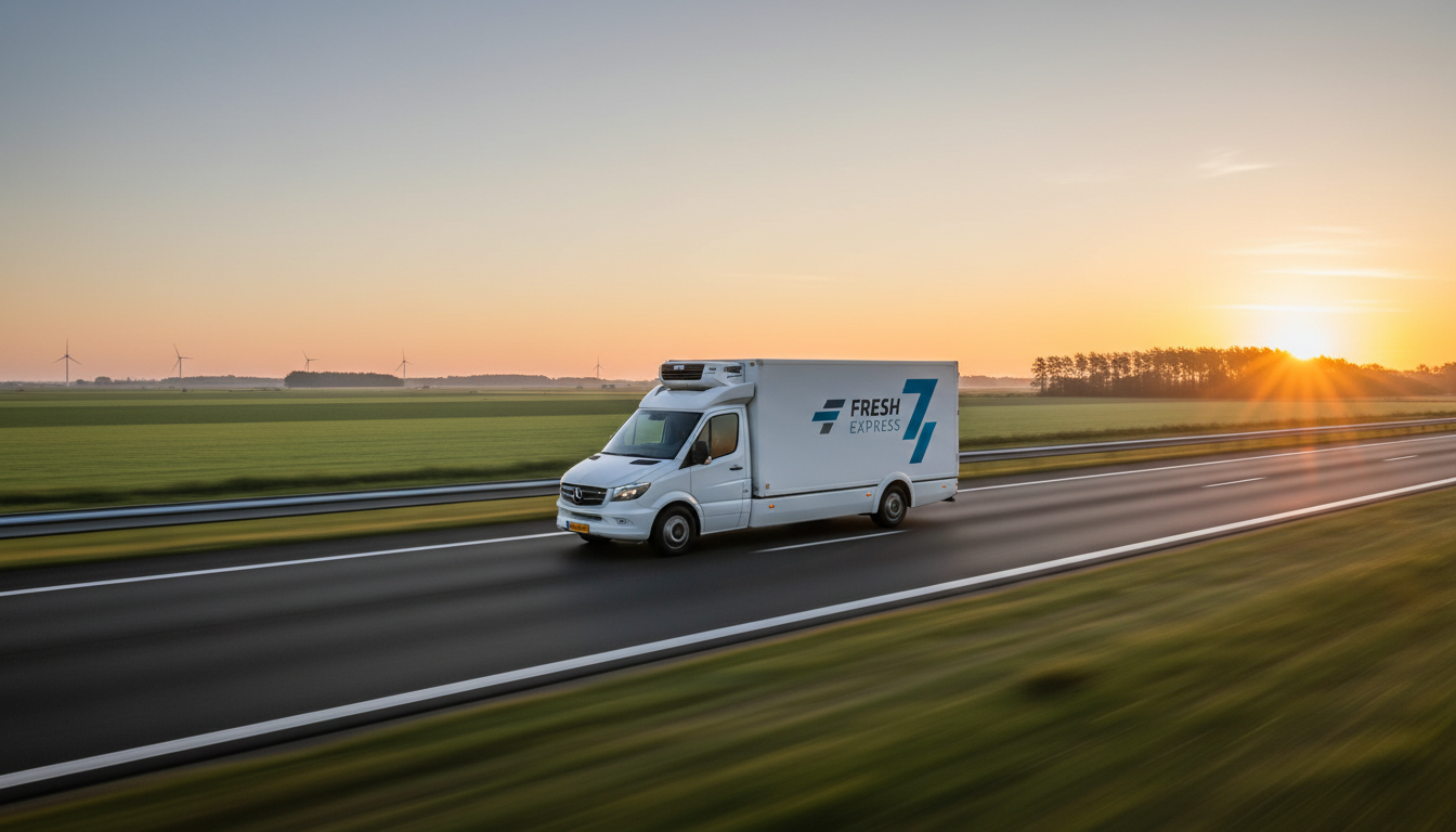 Speedline Express koeltransport voertuig op de snelweg