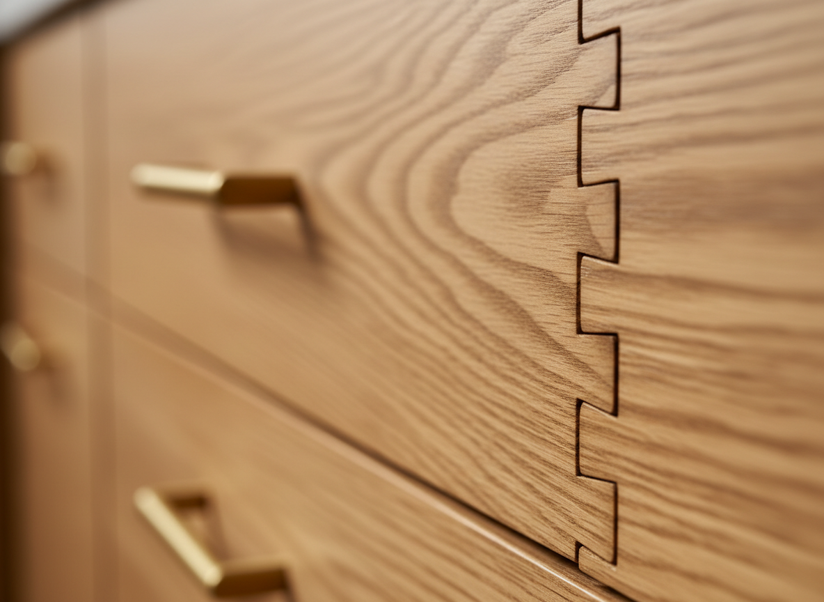 Dovetail joinery detail showing premium craftsmanship