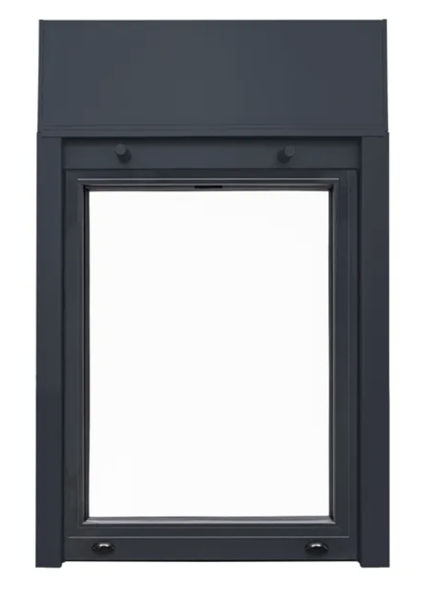 Aluminiumfenster Essentiel mit Rollladen, H95 × B60 cm, 1 Flügel, anthrazitgrau