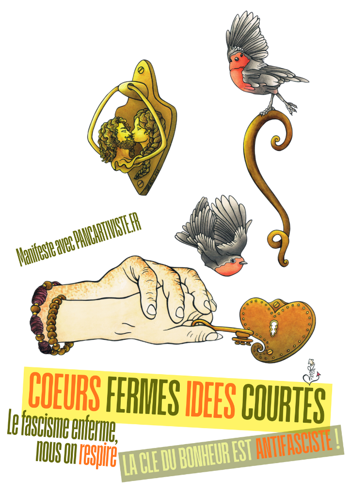 Cœurs Fermés Idées Courtes, Le Fascisme Enferme - La Clé du Bonheur est Antifasciste !