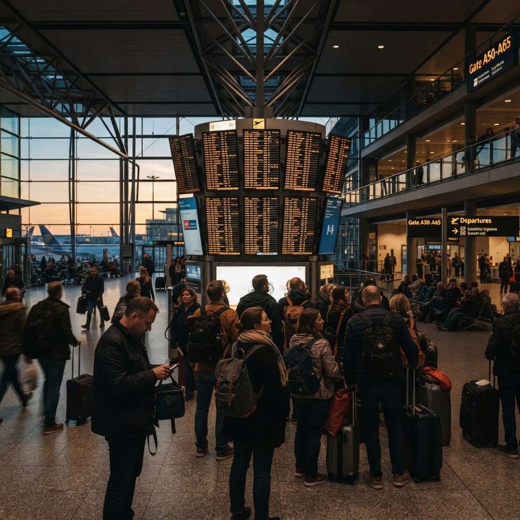 Imagem editorial sobre dicas de viagem: Entenda os riscos ocultos que podem cancelar sua viagem voo com escala autônoma