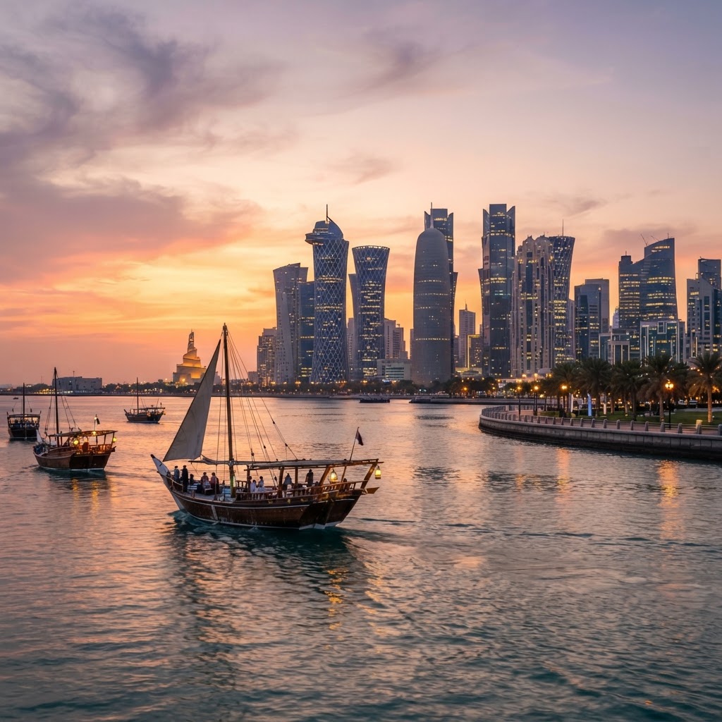 Capa editorial da rota Recife para Doha