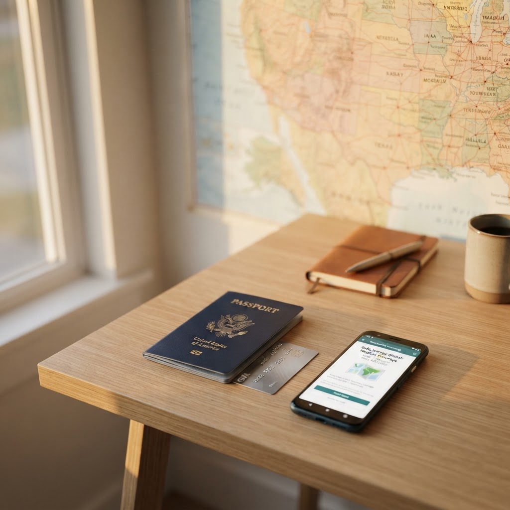 Imagem editorial sobre dicas de viagem: Guia Definitivo para Cobertura Médica Integral seguro viagem para os eua
