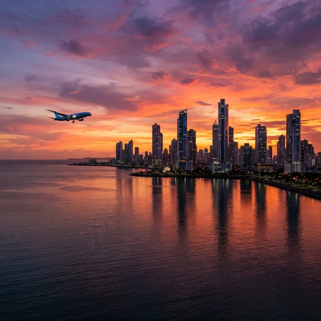 Capa editorial da rota Florianópolis para Cidade do Panamá