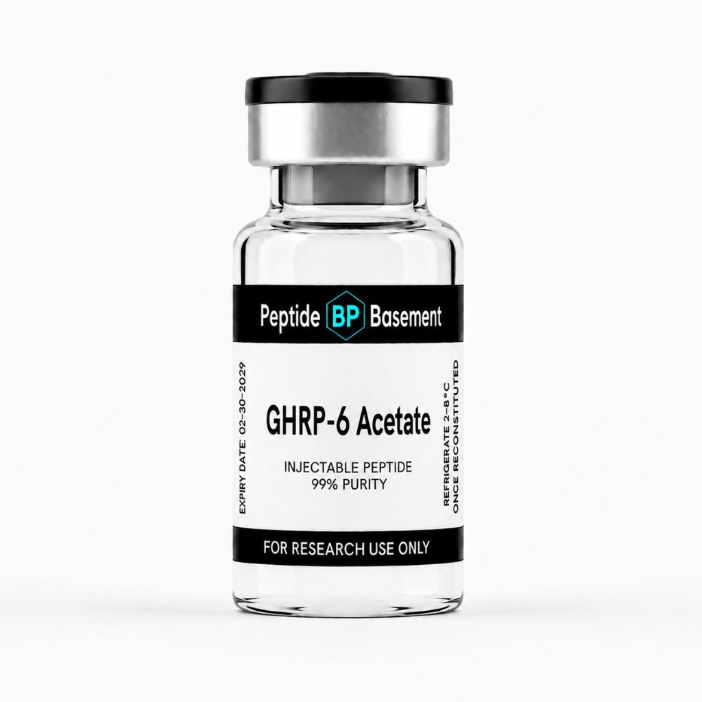GHRP-6 Acetate research peptide — ≥99% purity, HPLC verified