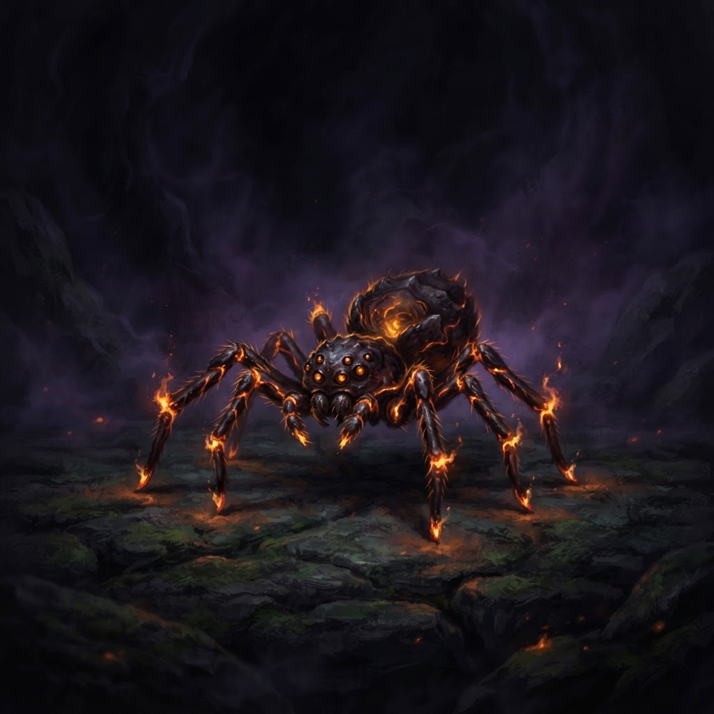 Fire-Flame Knee Spider