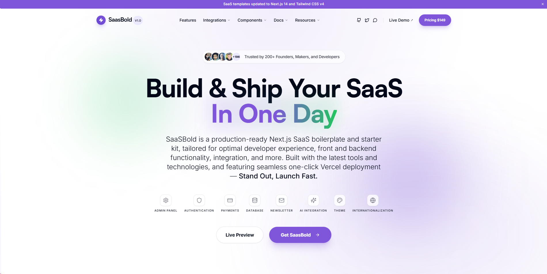 SaasKit template preview