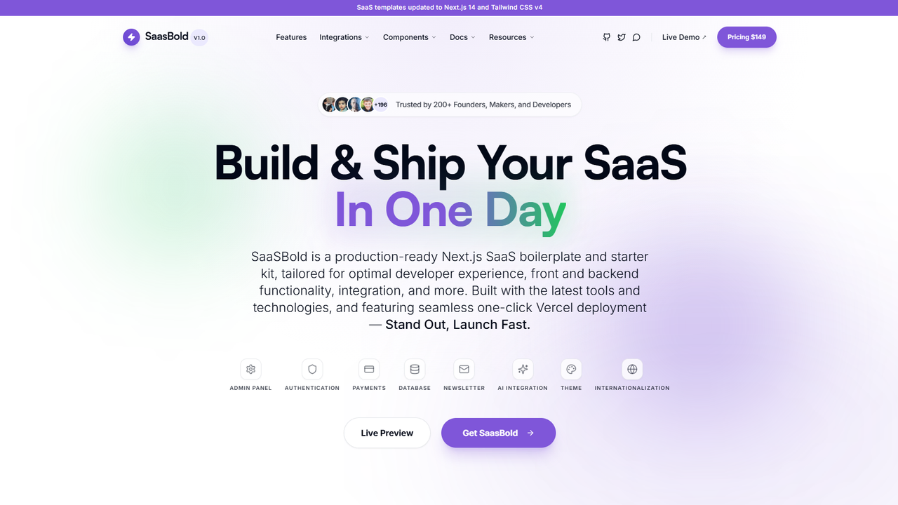 SaasKit template preview