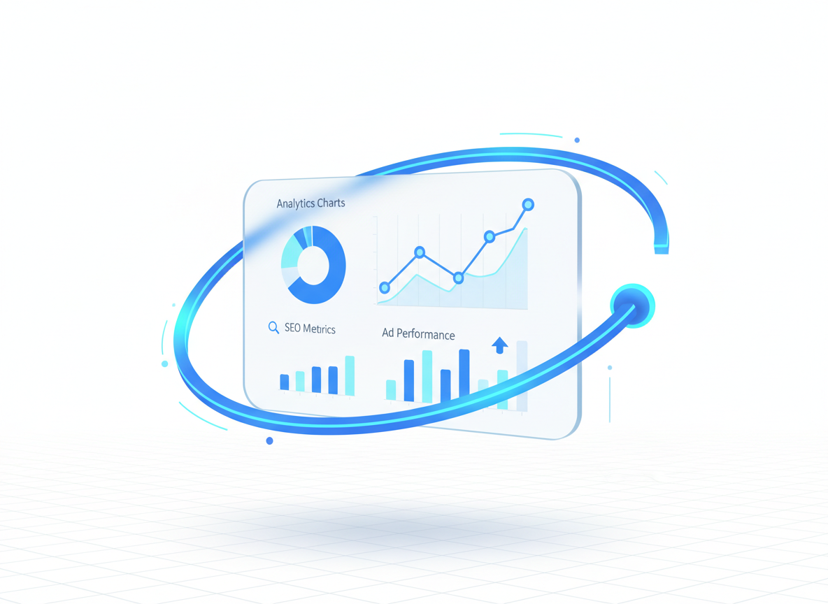 Digital marketing dashboard with analytics and performance metrics