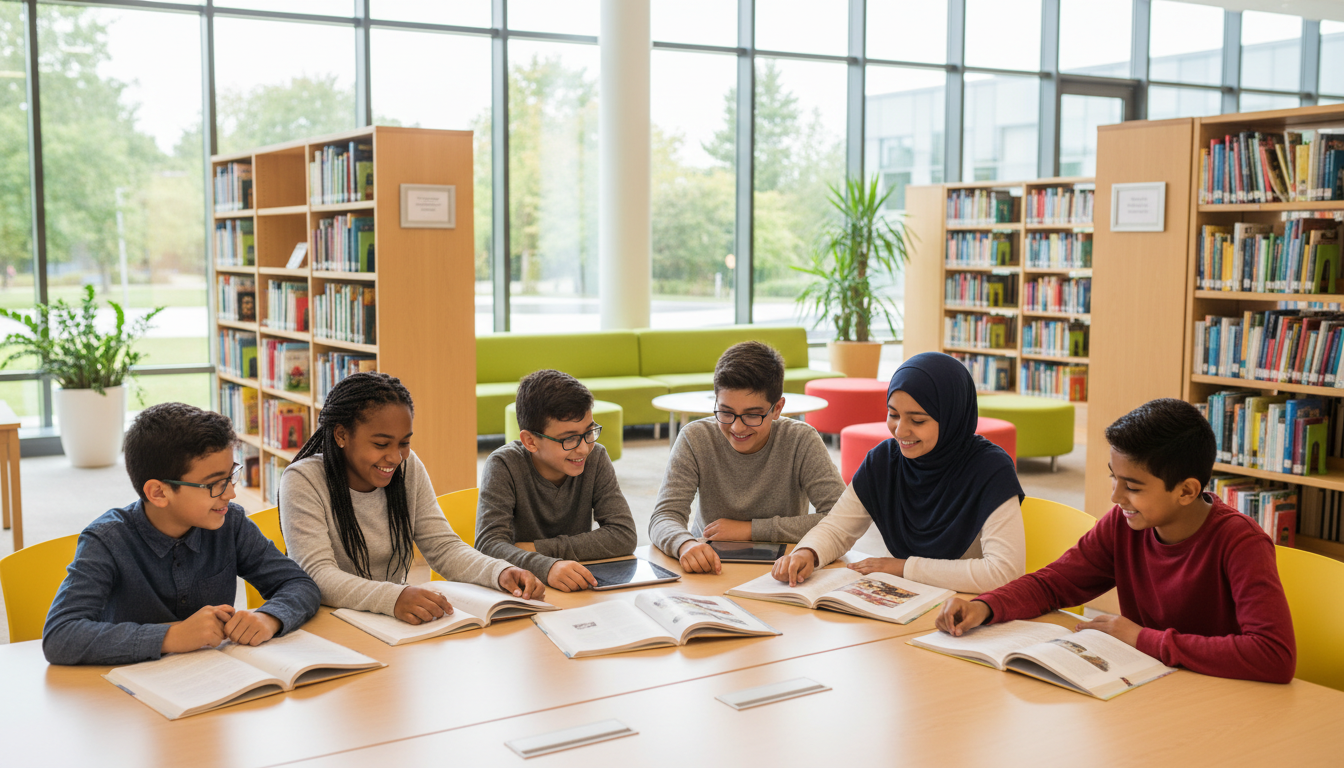 Students learning together