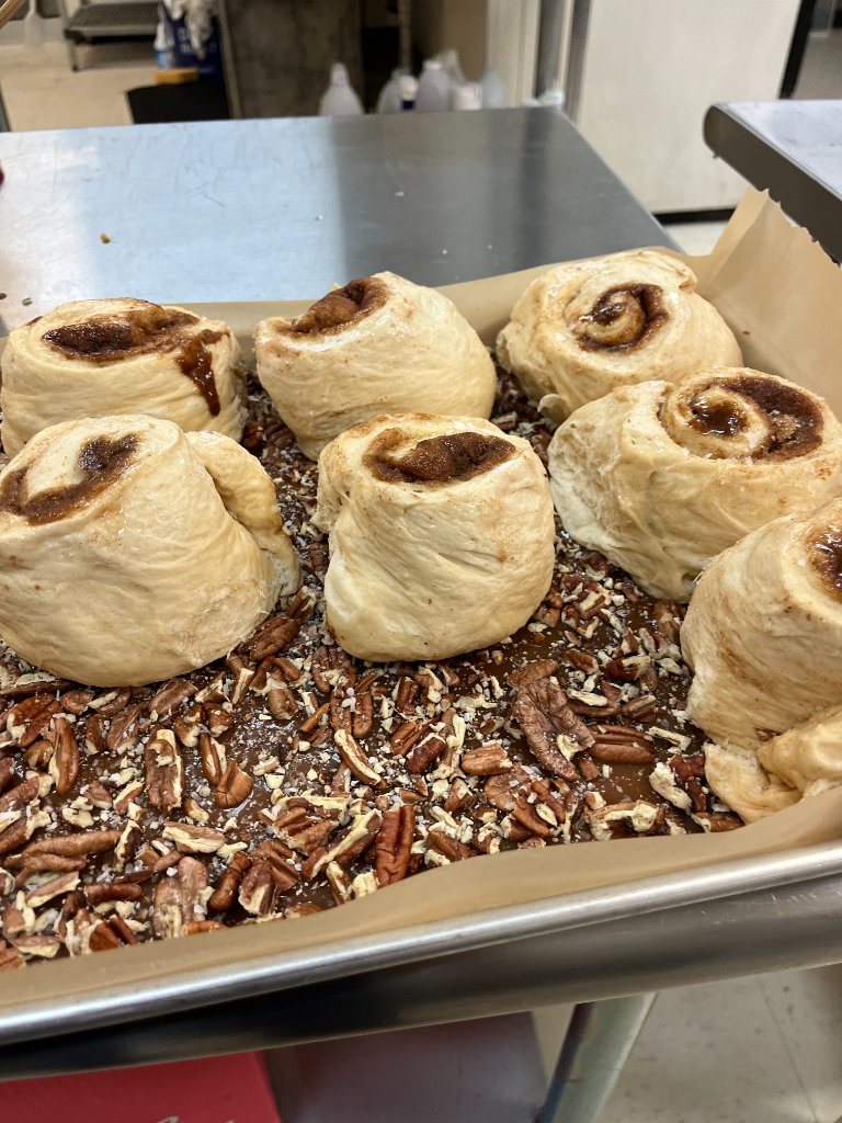 Pecan sticky rolls, fresh out of the oven