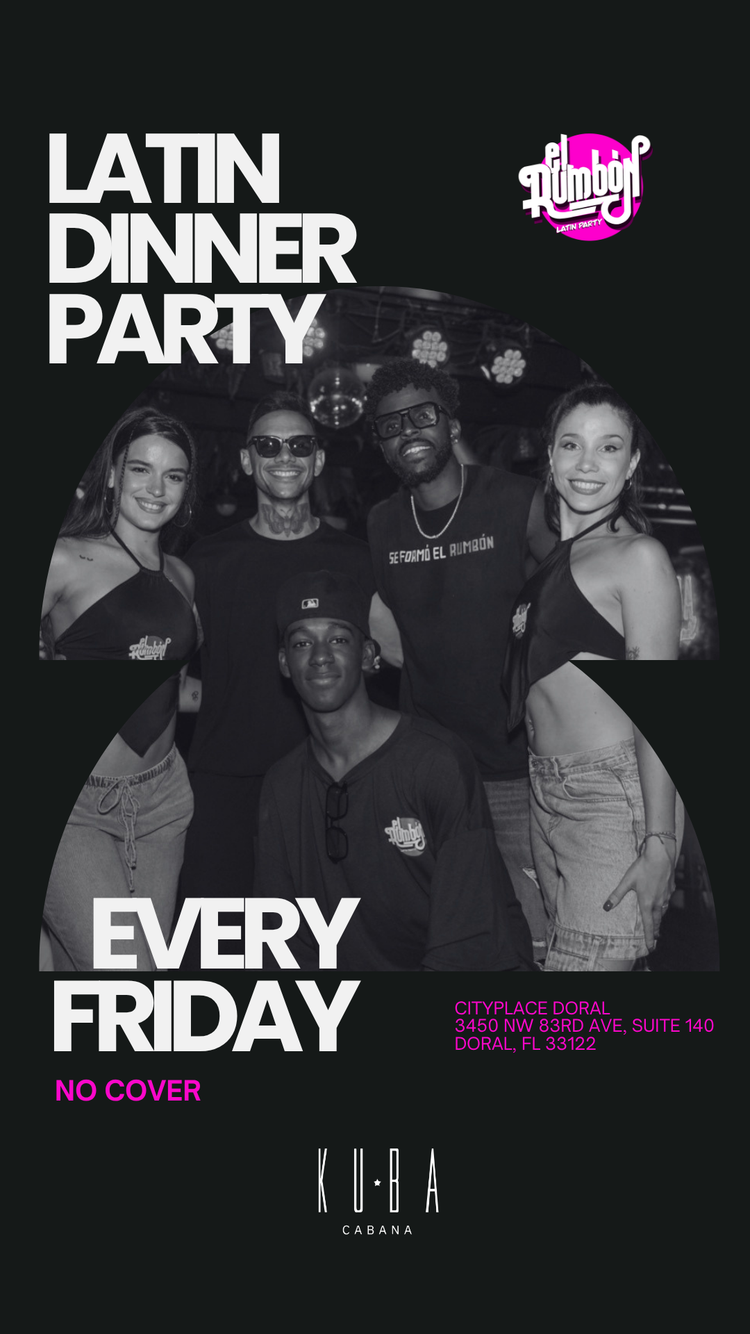 Every Friday:
El Rumbón Latin Party