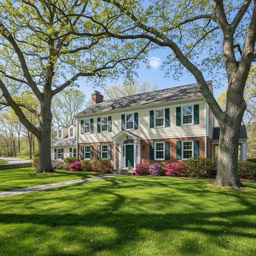 New England colonial with new windows