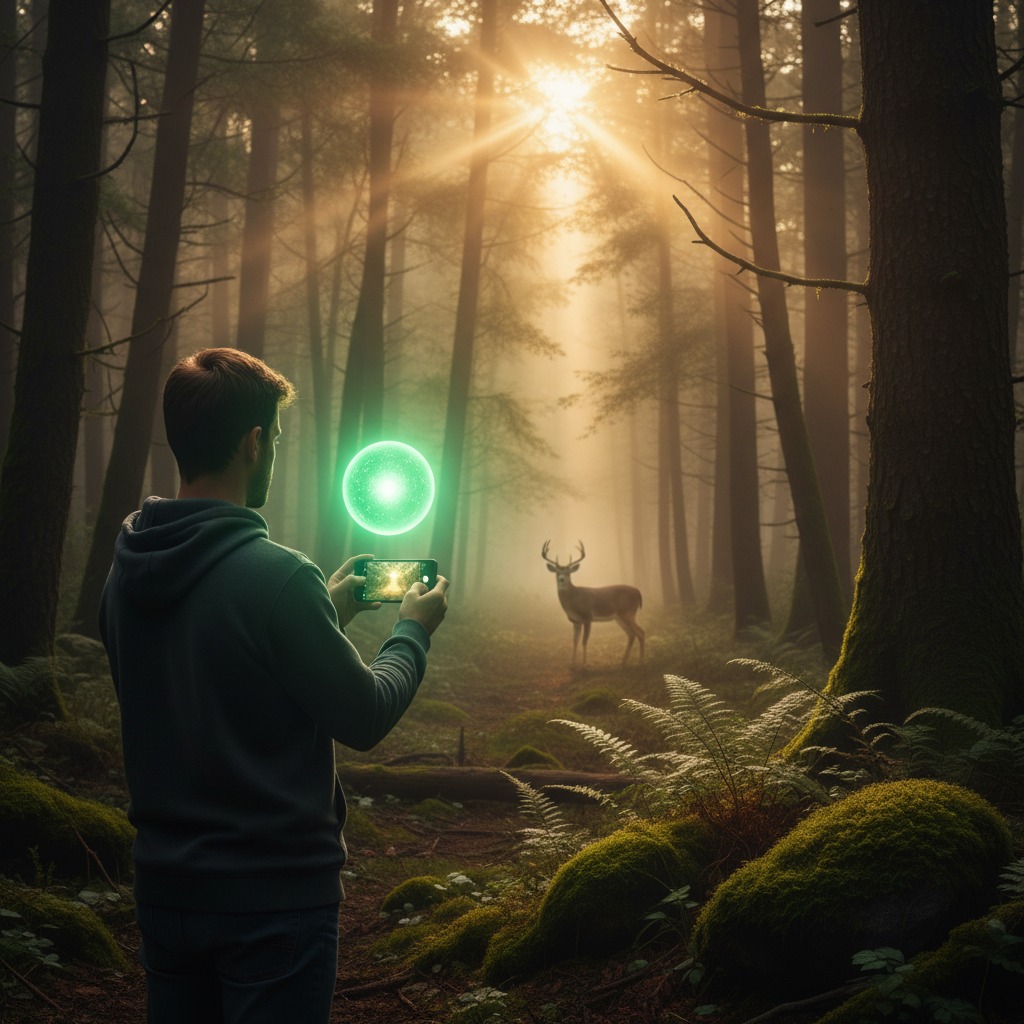 Person using EchoWild in nature