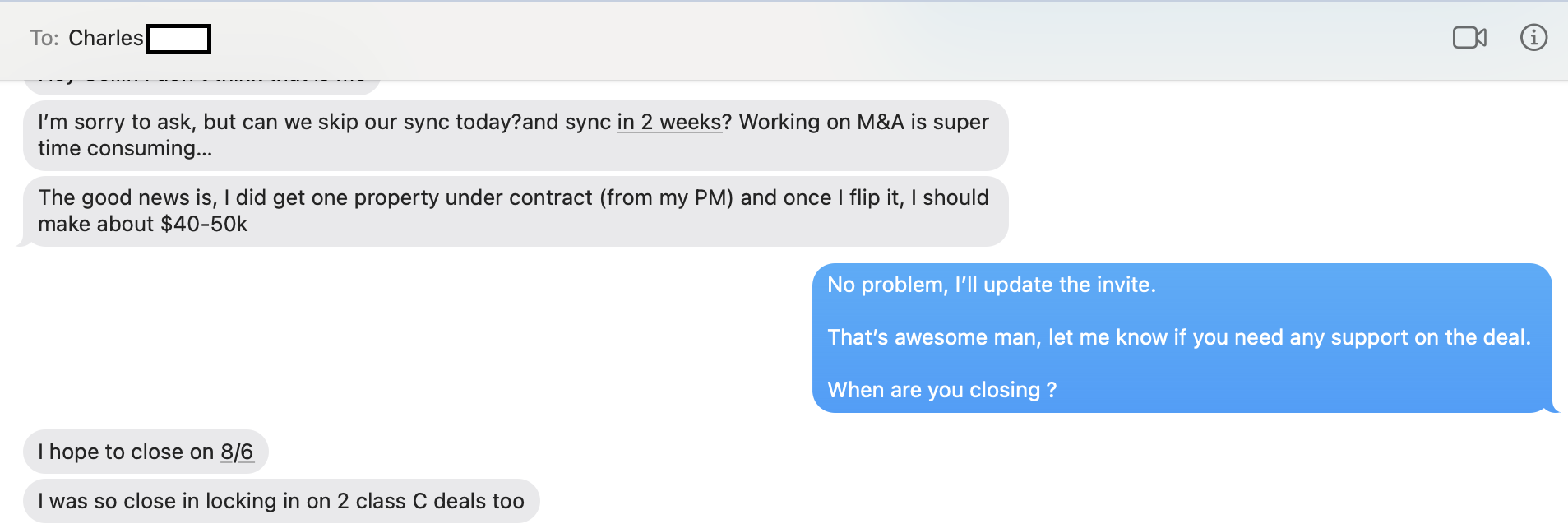 Charles flips a property for $40–50K while closing an M&A deal
