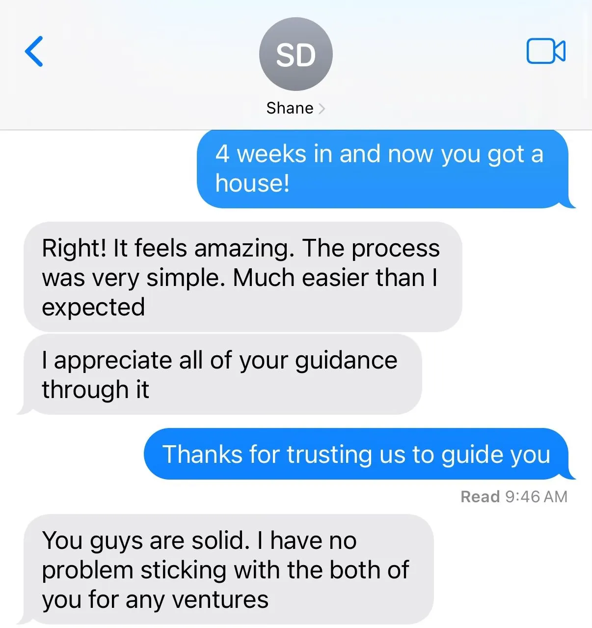Shane: "4 weeks in and now you got a house!"