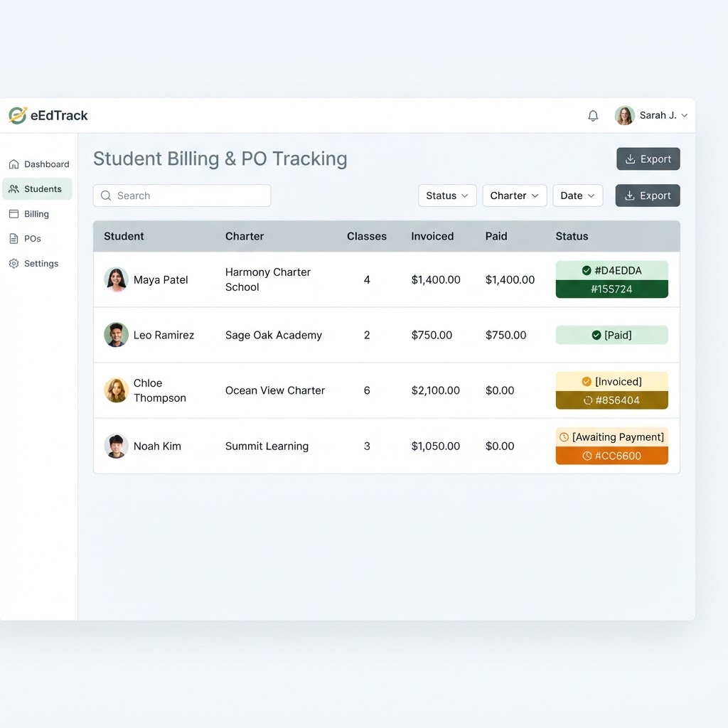 Student Billing & PO Tracking