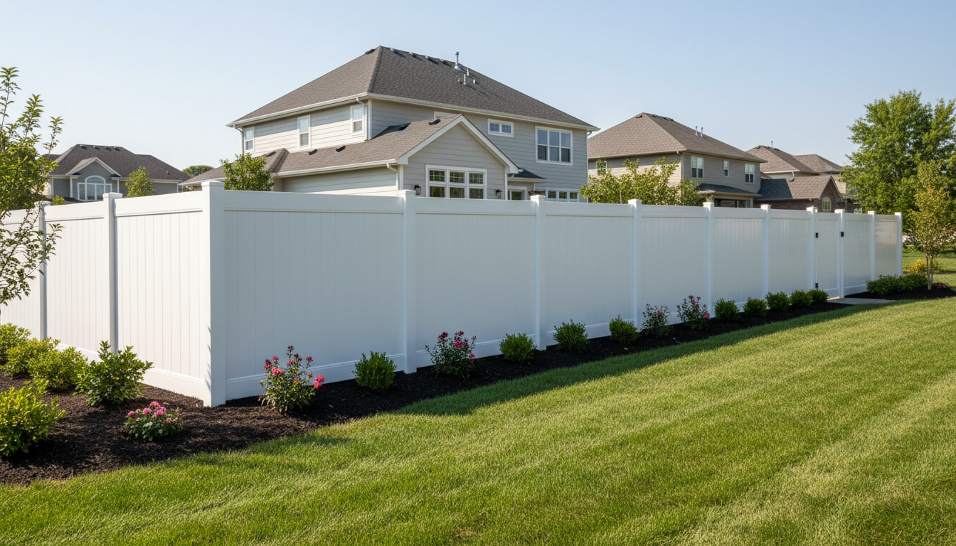 Beautiful white vinyl privacy fence