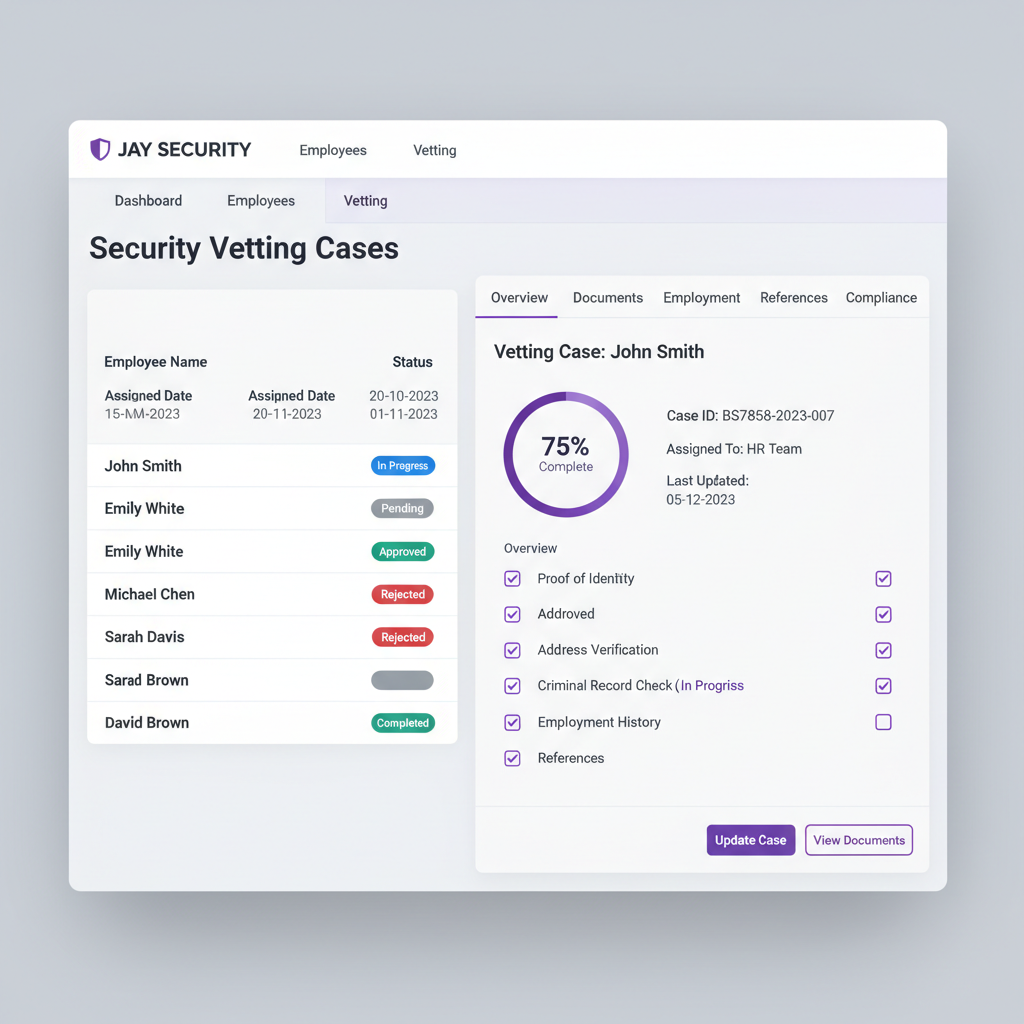 BS7858 Vetting screenshot