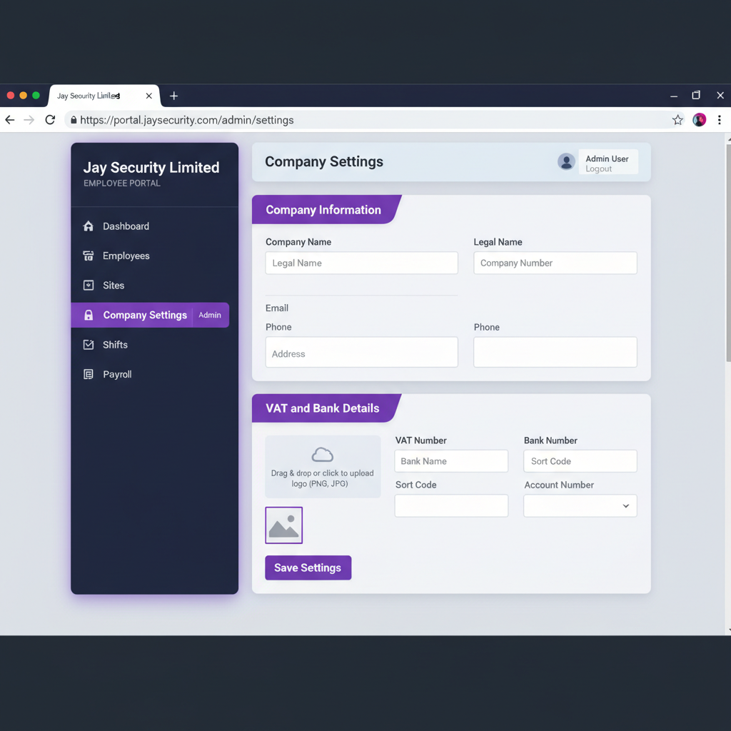Company Settings screenshot