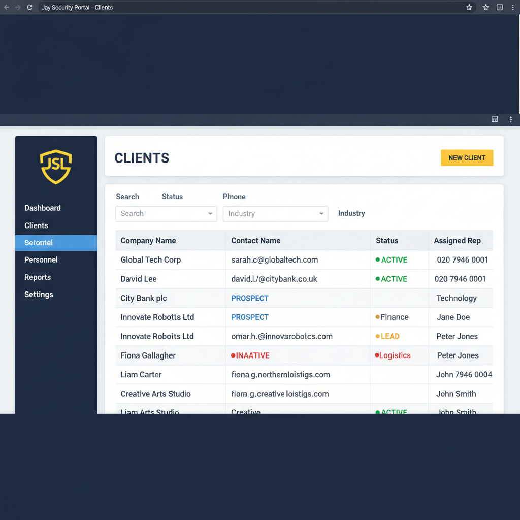 Clients screenshot