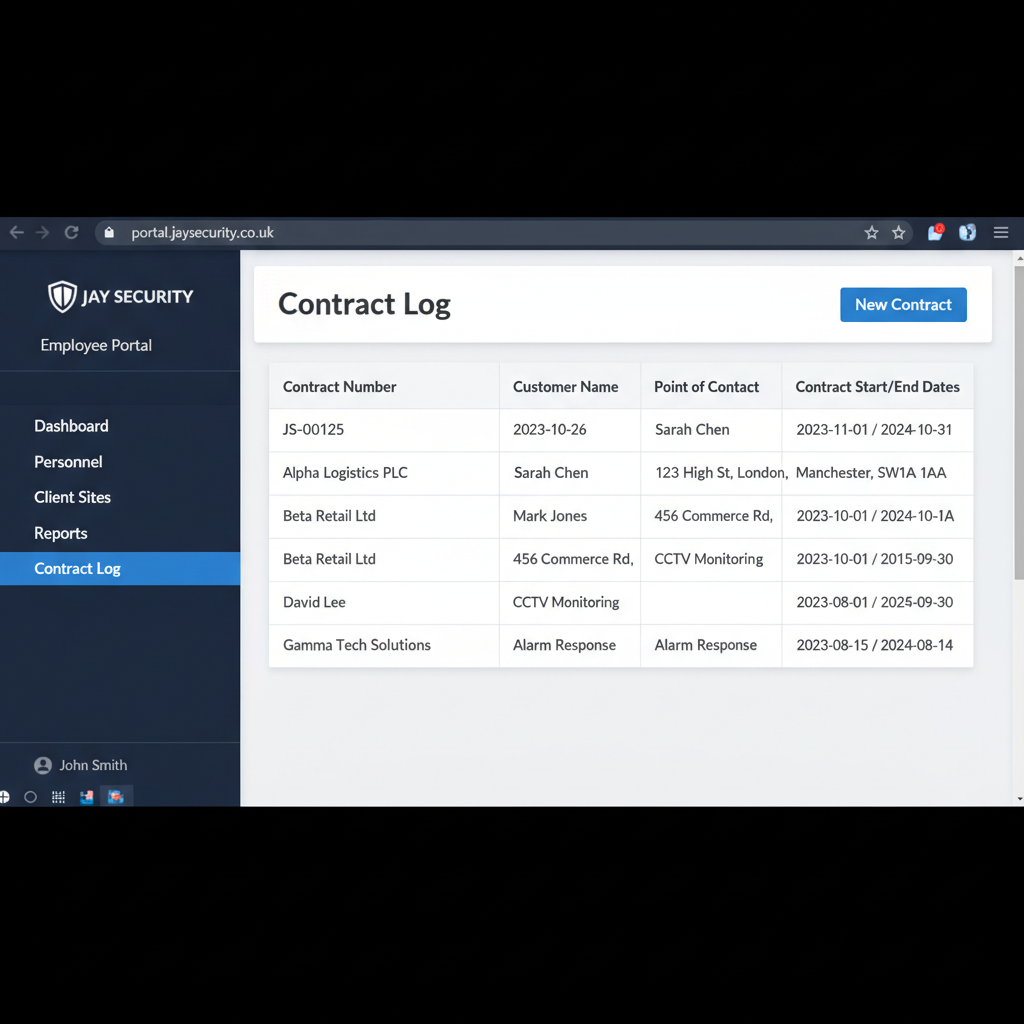Contract Log screenshot