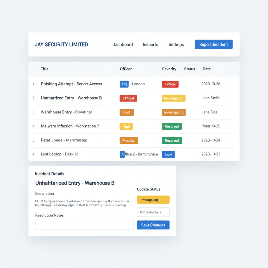 Incidents screenshot