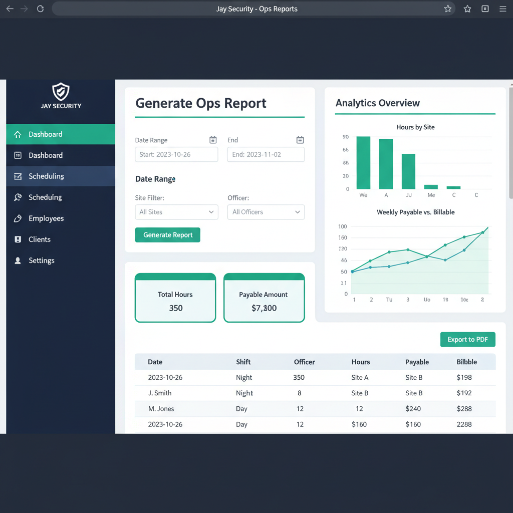 Ops Reports screenshot