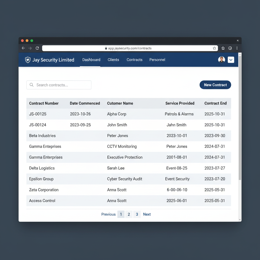 Contract Log screenshot