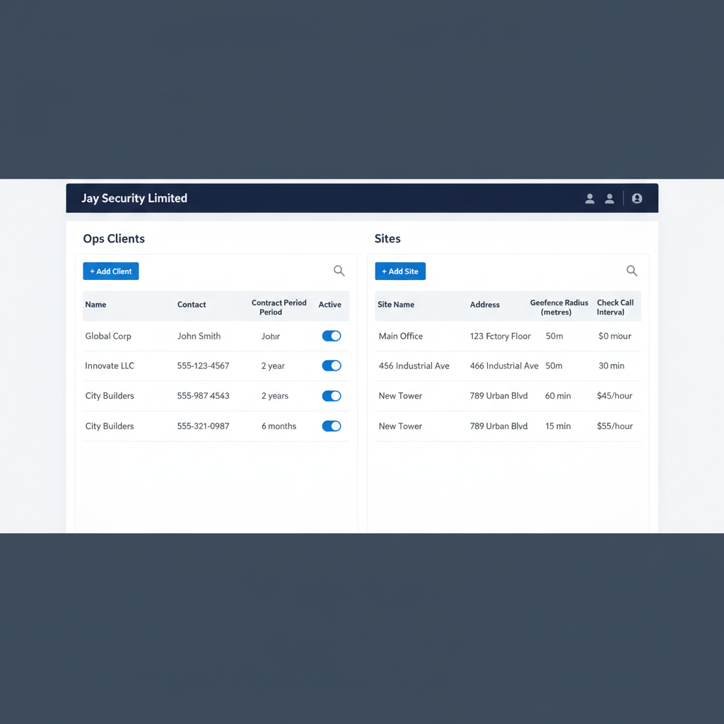 Clients & Sites screenshot