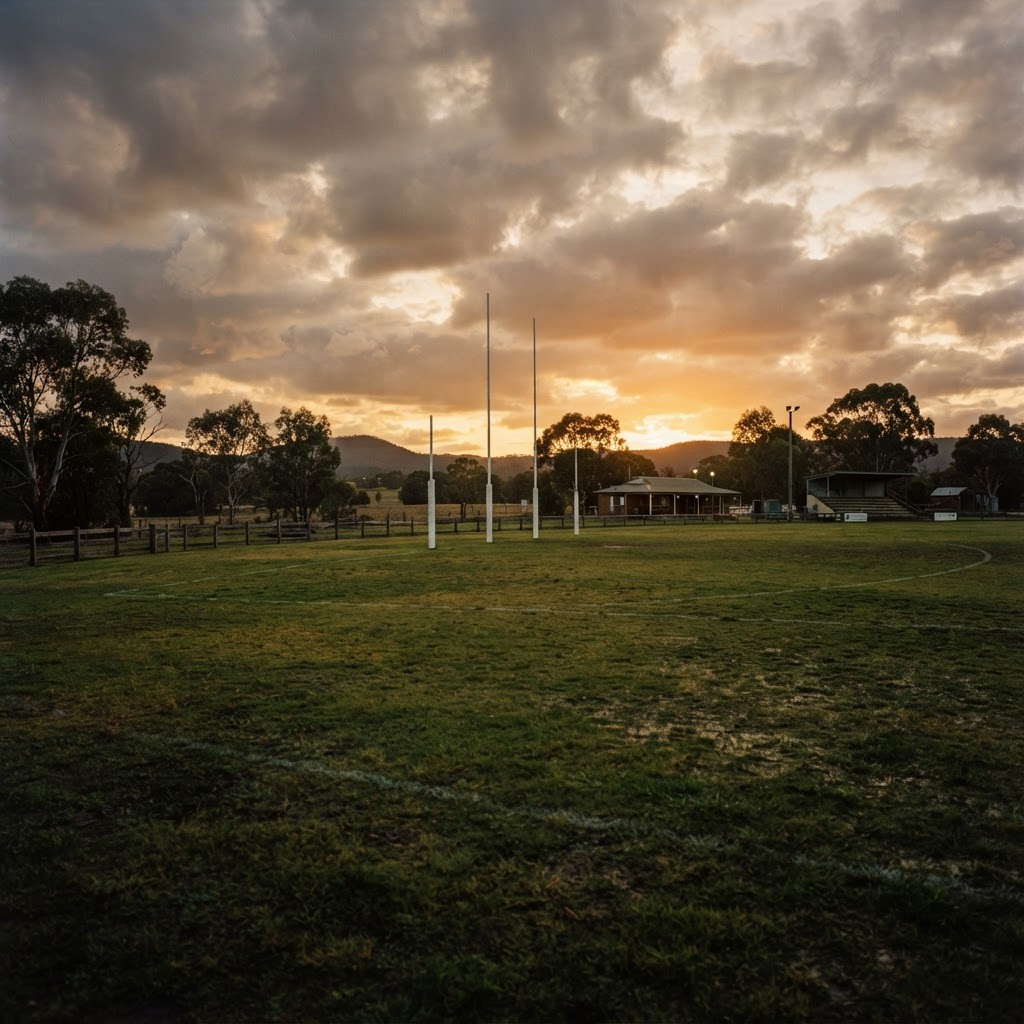Community sporting ground at dusk