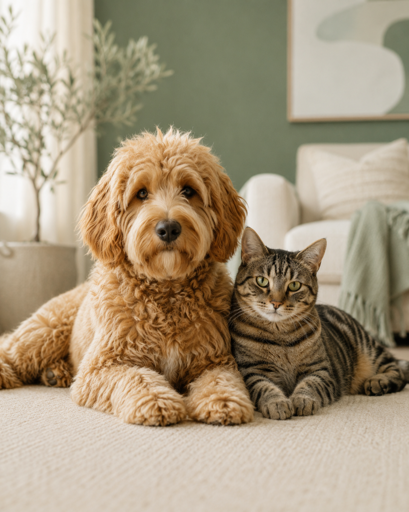 Perro y gato juntos — consulta veterinaria integrativa