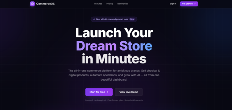 CommerceOS template preview