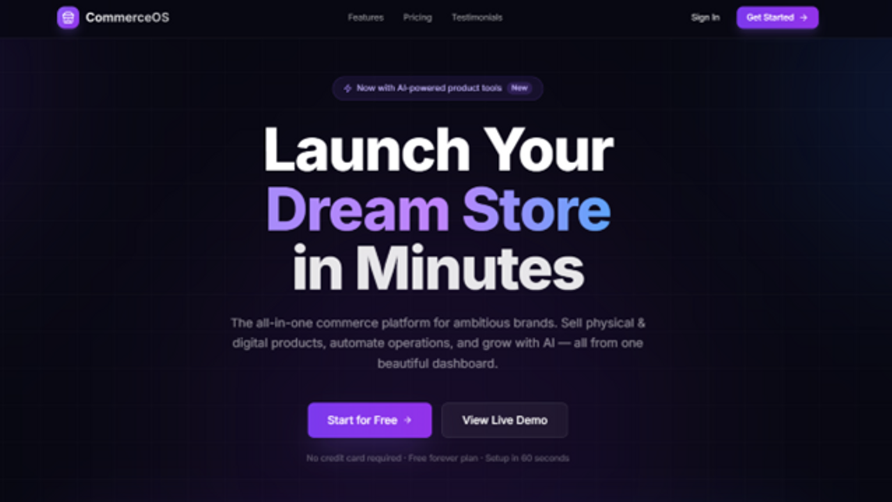 CommerceOS template preview