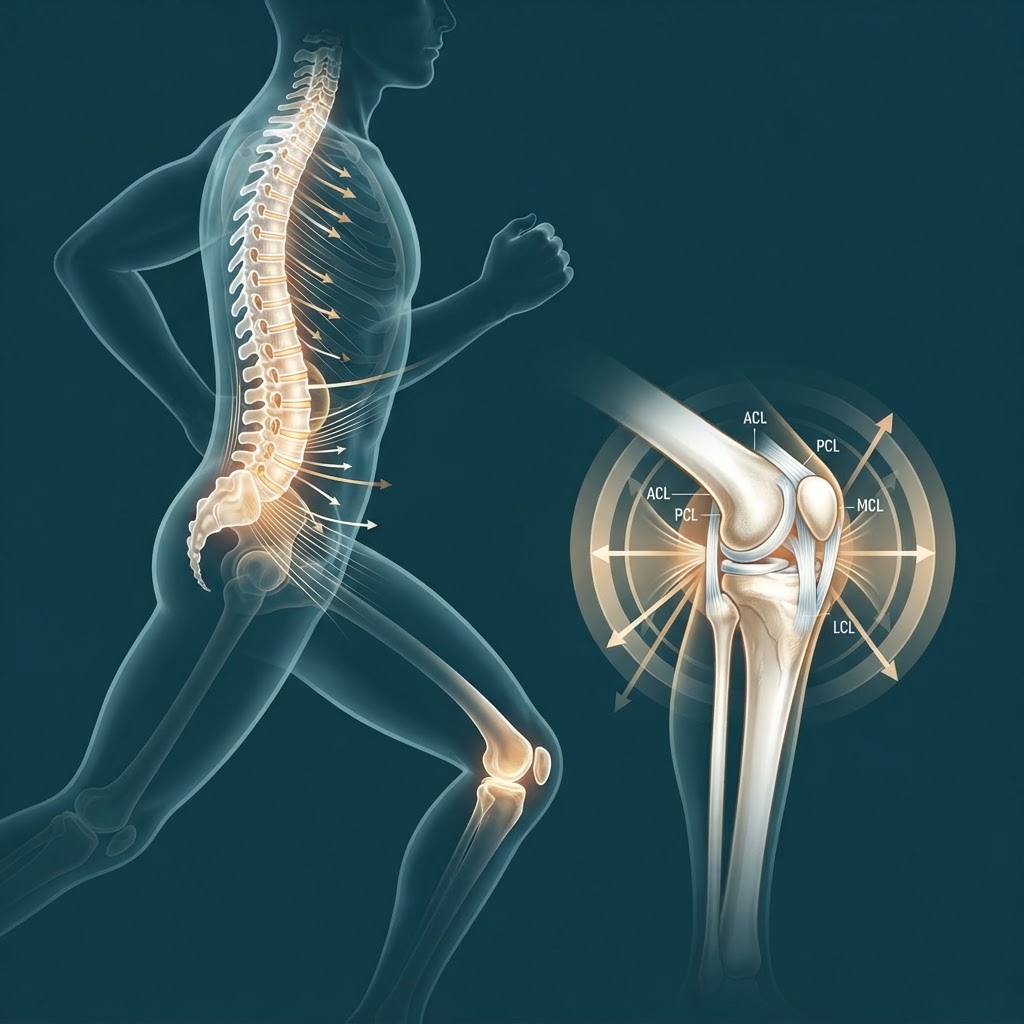 Anatomie zátěže na páteř a kolena při běhání