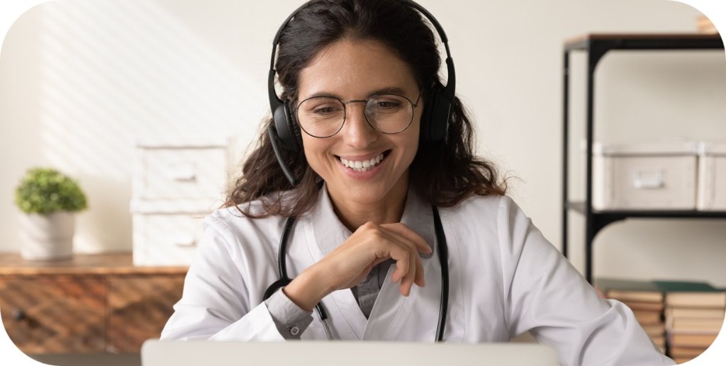 Clinician on telehealth call